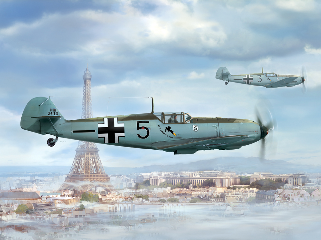 D5-07 German WWII Fighter MESSERSCHMITT Bf 109 E-1 1/48