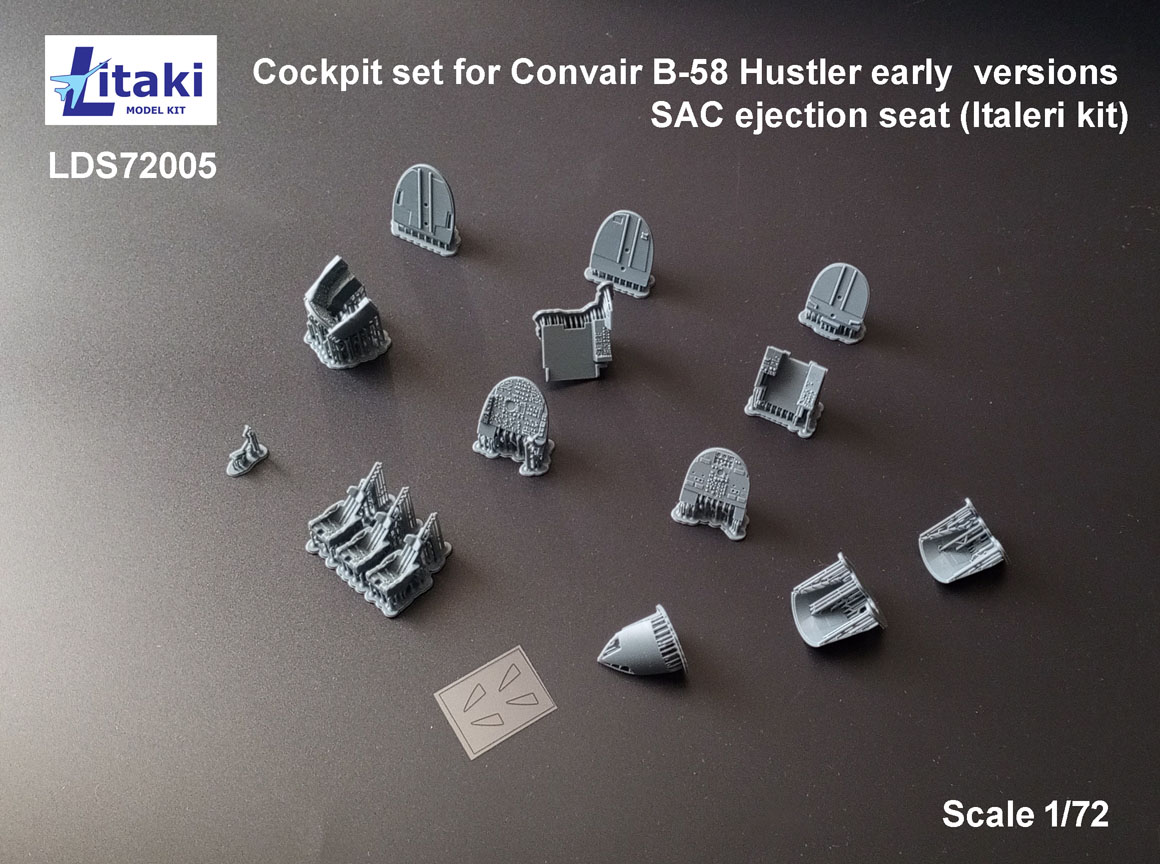 LDS72005 cockpit set for Convair B-58 Hustler EARLY versions SAC ejection seat (Italeri kit)