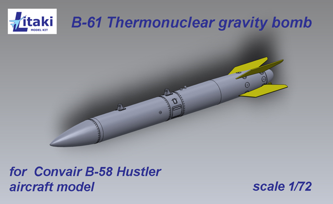 LDS72007 B-61 thermonuclear gravity bomb, B-58 Hustler, 4 pcs.